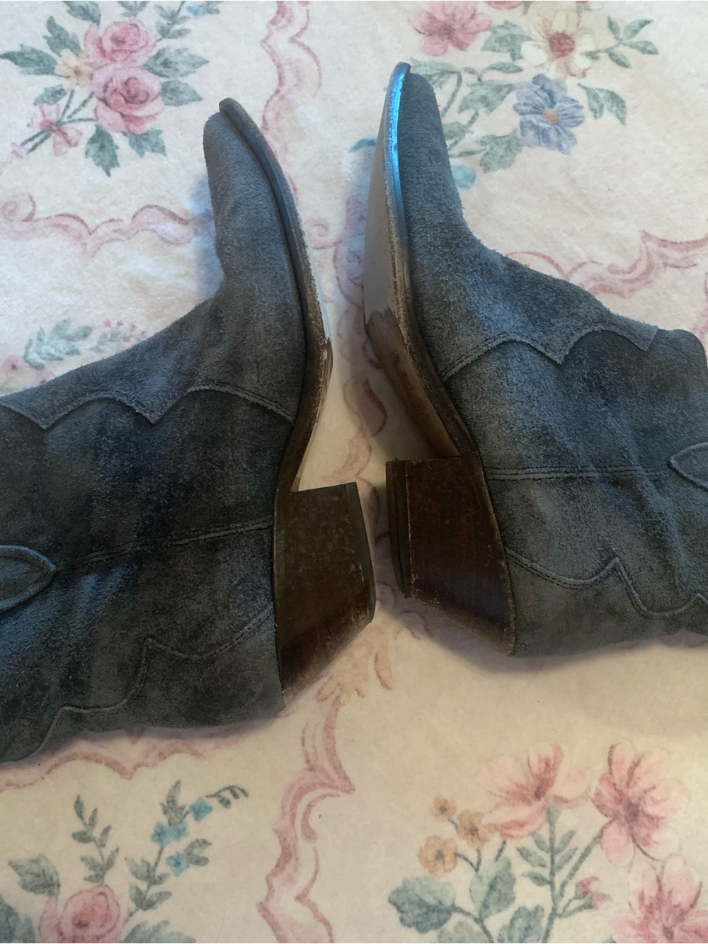 ISABEL MARANT Black Suede Western Ankle Boots - Picture 5 of 8